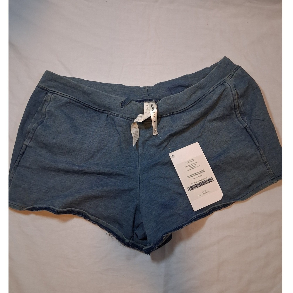 Fabletics Naaru Short Washed Indigo French Terry Denim Look Blue Small SO1513123